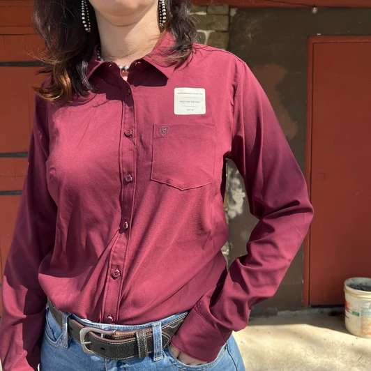 Ariat Women's Solid Tawny Port Kirby Pro Shirt 10052977