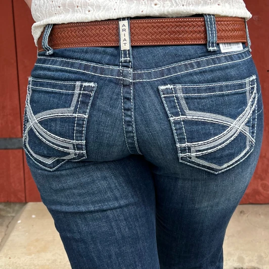 Ariat Women's Mid Rise Stretch Ivy Stackable Straight Leg Jeans 10024300
