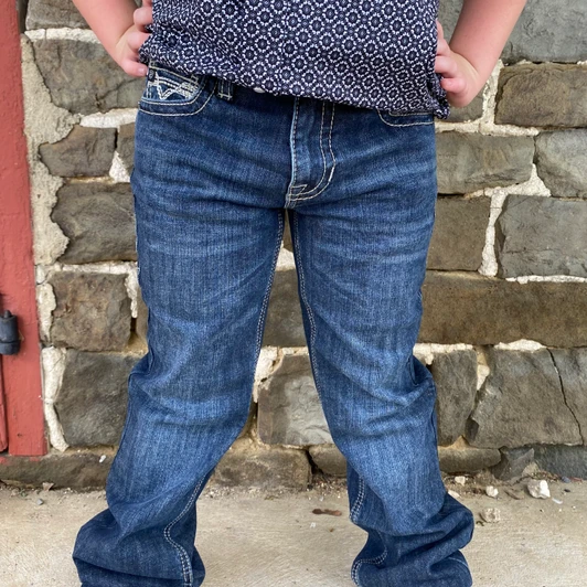 Boy's Rock & Roll Dark Vintage Bootcut Jeans BB0BD06685