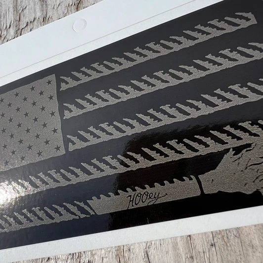 Hooey Liberty Roper Black And Grey Sticker ST1008BKGY
