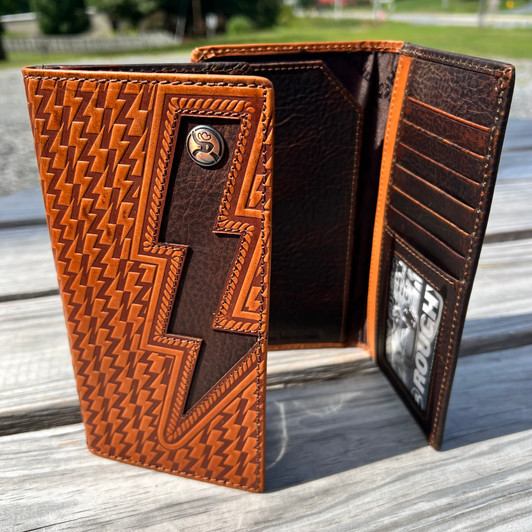 Hooey Zemi Black Lightning Basketweave Rodeo Wallet