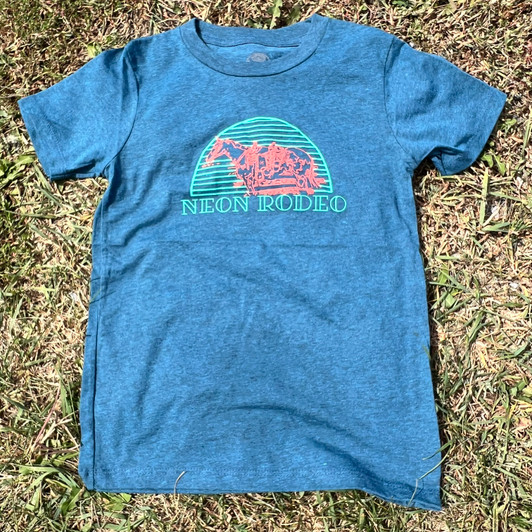 Hooey Youth Neon Rodeo Blue Tee