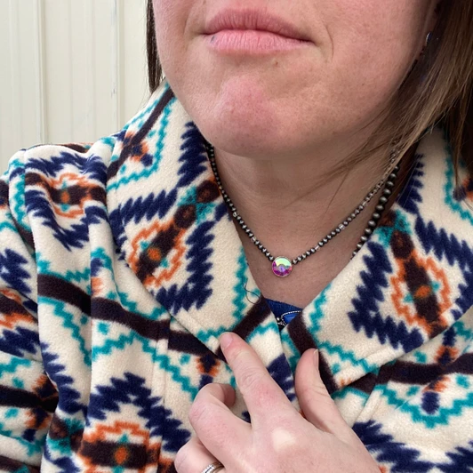 Tiny Faux Navajo & AB Crystal Necklace