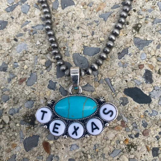 Faux Navajo Necklace with Texas Charm