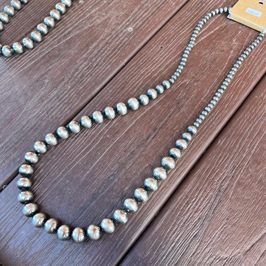 14mm Faux Navajo Polished Graduated Pearl 30" Necklace