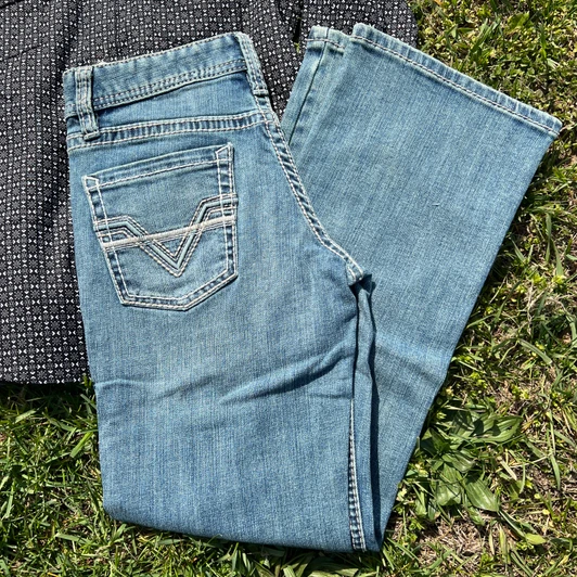 Rock & Roll Boy's Two Tone Bootcut Medium Vintage Jeans BB0BD07360