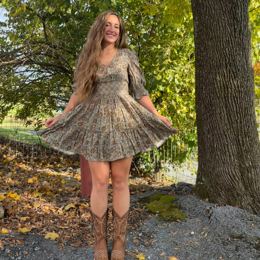 Rock & Roll Ladies Jade Mixed Print Mini Dress BWD1R06957