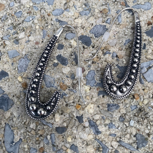 Faux Navajo Pearl Hook Earrings