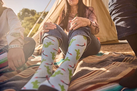 Lucky Chuck Blue Cowboy Compass Socks