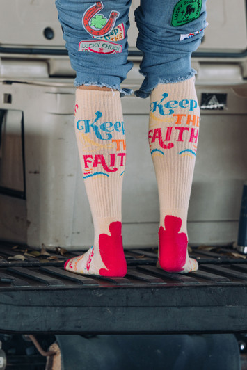 Lucky Chuck Tan Keep The Faith Socks