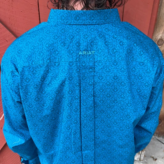 Ariat Men's Dark Teal Terrell Classic Fit Button Shirt 10065771