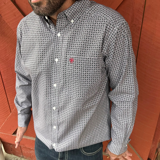 Ariat Mens Tobias Classic Fit Black Button Down 10065855