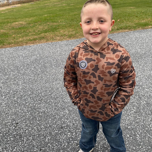 Rock & Roll Boy's Camel Camo Performance Mesh Hoodie