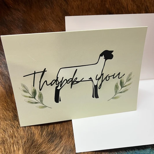 Lamb Thank You Card - Green