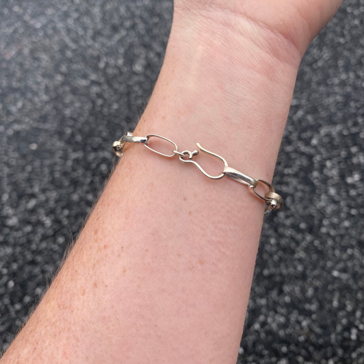 8" Sterling Silver Paper Clip Chain Bracelet