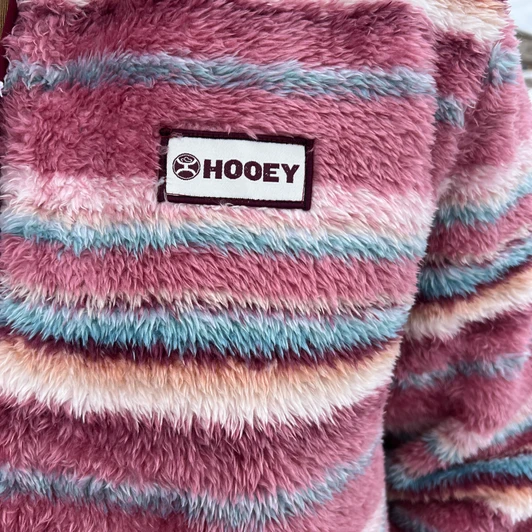 Hooey Women's Pink Stripe Fleece Pullover
