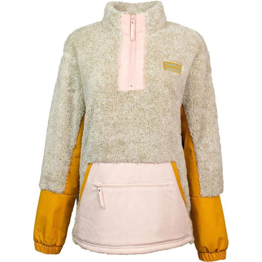 Hooey Women's Pink, Yellow and Tan Fleece Pullover