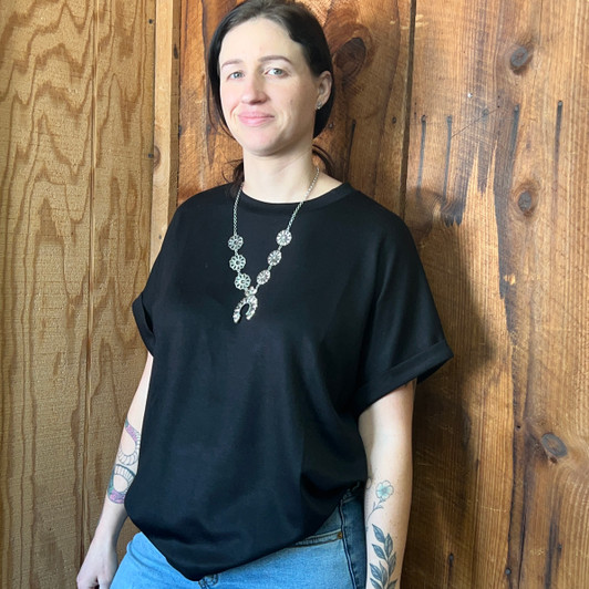 22" Faux Silver Squash Concho Necklace