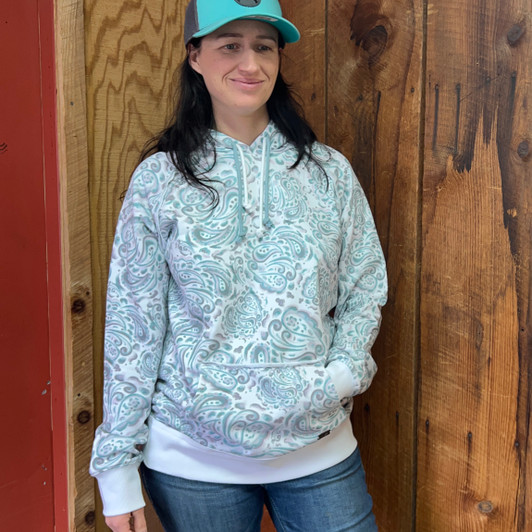 Hooey Women's Turquoise Paisley Chaparral Hoodie