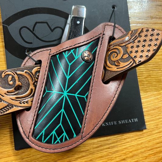 Hooey Neon Moon Black Leather Pancake Knife Sheath