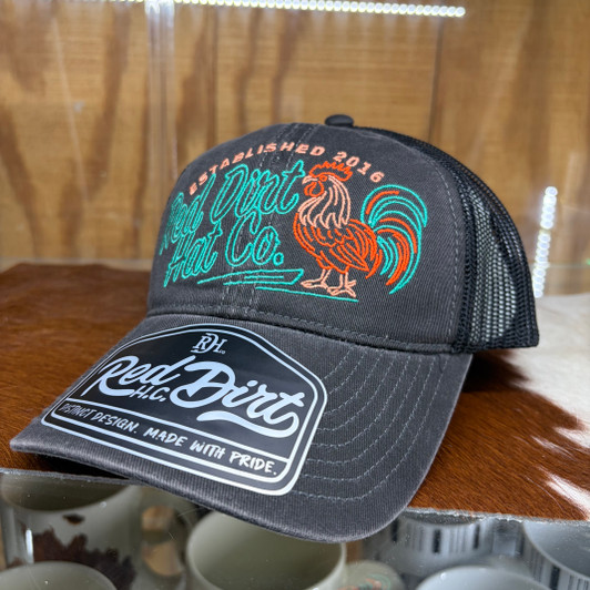 Red Dirt Hat Co. Chicken Scratch Black Unstructured Hat RDHC-560