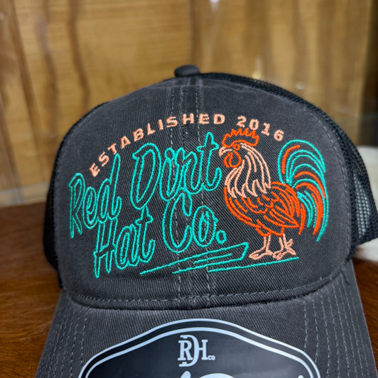 Red Dirt Hat Co. Chicken Scratch Black Unstructured Hat RDHC-560