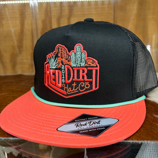 Red Dirt Hat Co. Agave Black and Coral Hat RDHC-562