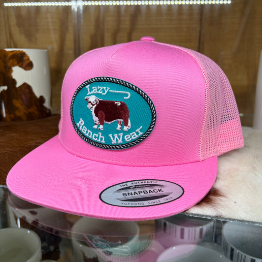 Lazy J Ranch Pink Original Buckle Classic Five Panel Trucker Hat PINK4J