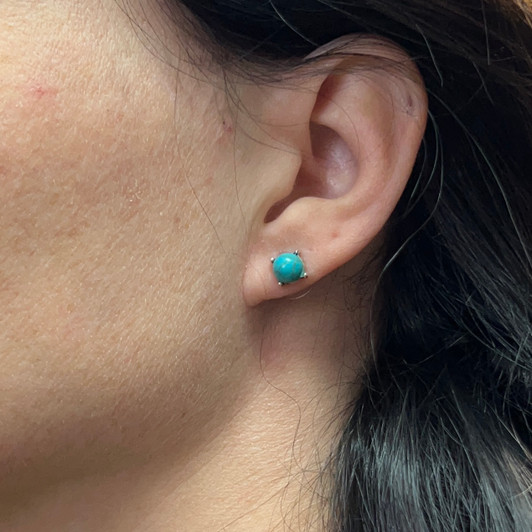 Small Turquoise Stone Stud Earrings
