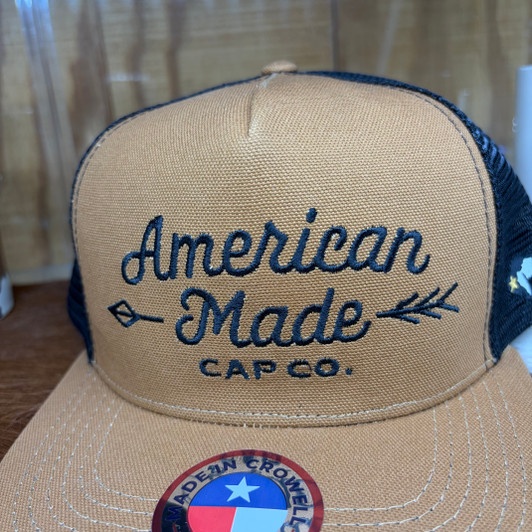 Hooey American Made Cap Co. Tan & Black 5-Panel Trucker Hat 9730T-TNBK