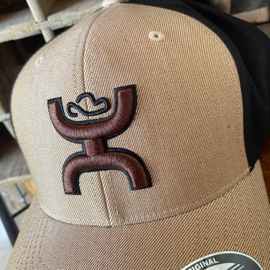 Hooey Ash Tan & Black 6-Panel Flexfit Hat 2231TNBK