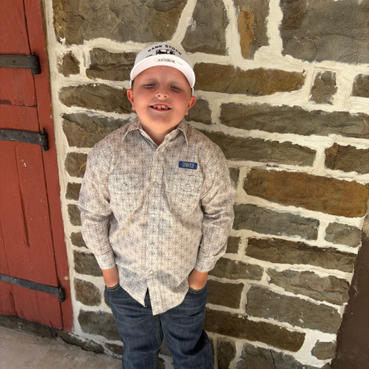 Panhandle Boy's Long Sleeve Two Pocket Snap in Natural PBN2S08142