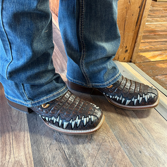 Tin Haul Men's Brown Al O' Gator Don't Cross Sole