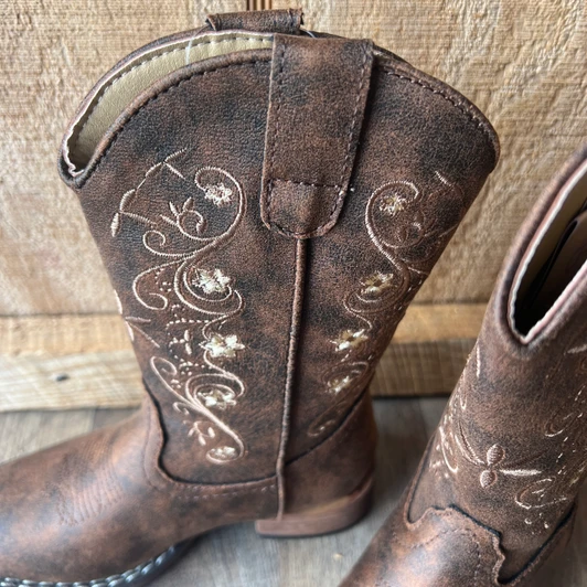 Roper Little Girl's Brown Bailey Floral Scroll Boot