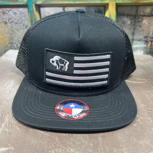 Hooey "American Made" Black Flag Patch Hat 9711T-BK