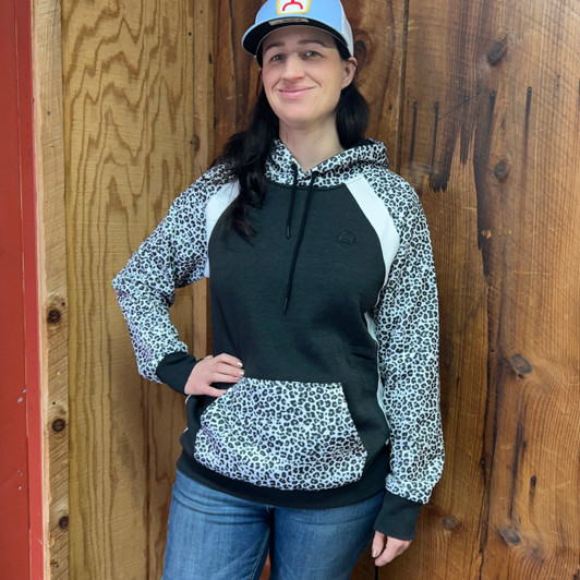 Hooey Ladies "Savannah" Black Cheetah Print Hoody
