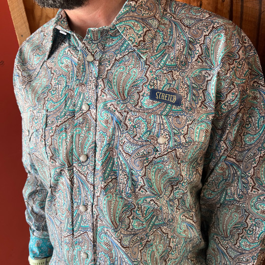 Panhandle Slim Men's Paisley Long Sleeve Peacock Snap Shirt