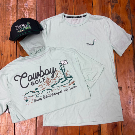 Hooey Men's Cowboy Golf Aqua Tee GT2601AQ