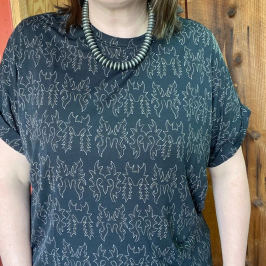 2Fly Co Women's Midnight Mesa Mom Cuff Tee 2FLY-MMMC