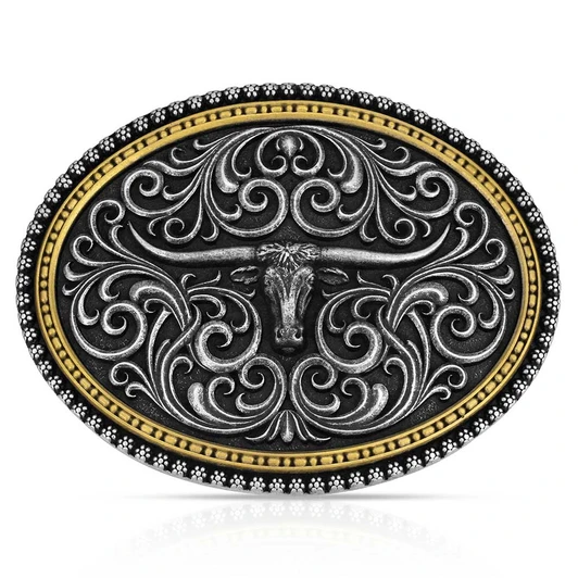 Montana Silversmiths Two Tone Stockyard Buckle A1077P
