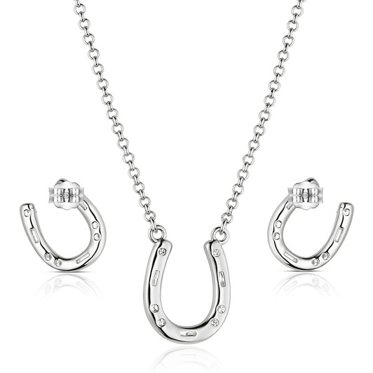 Montana Silversmiths Lucky Stride Horseshoe Jewelry Set JS6479