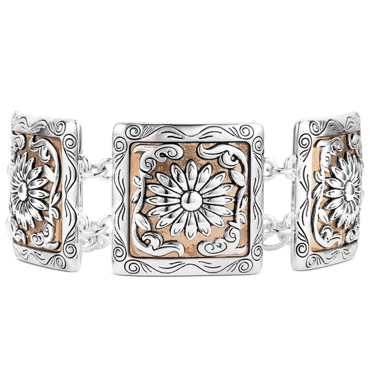 Montana Silversmiths Ranch House Floral Bracelet BC6464