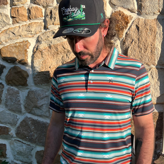 Hooey Men's "The Drive" Serape Aztec Polo HP2602AZBK