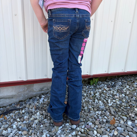 Rock & Roll Girl's Pleather Embroidered Bootcut Jeans BG4MD08616