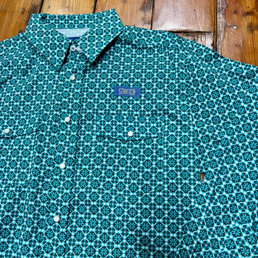 Panhandle Men's Long Sleeve Turquoise Medallion Snap Shirt SMN2S08275