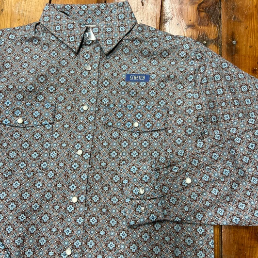 Panhandle Men's Long Sleeve Two Pocket Rust Snap Shirt  SMN2S08280 SXB2S08280