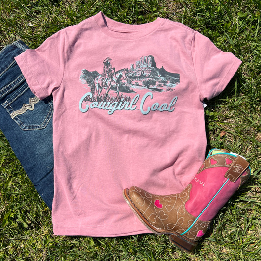 Hooey Girl's Pink Cowgirl Cool Graphic Tee