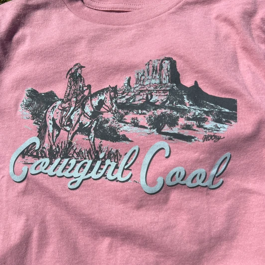 Hooey Girl's Pink Cowgirl Cool Graphic Tee