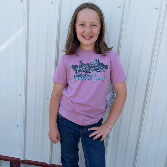Hooey Girl's Pink Cowgirl Cool Graphic Tee HT2635PK-Y