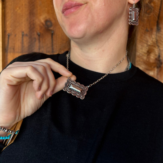 18" Silver Western Bar Necklace AN5252-SB